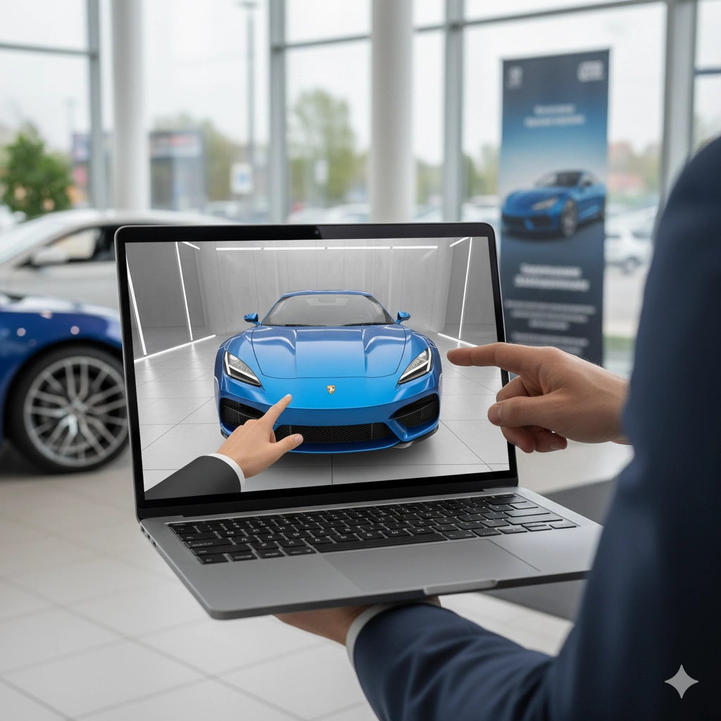 Salesperson shows you the car in first person